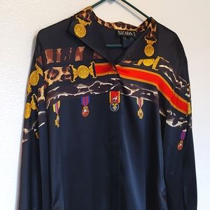 Vintage Escada silk medallion button down
